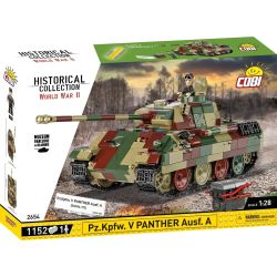 COBI 2654 XE TĂNG ĐỨC LOẠI A 1:28 tỷ lệ 1:28 bộ đồ chơi xếp lắp ráp ghép mô hình Military Army PZKPFW V PANTHER AUSF Quân Sự Bộ Đội 1152 khối