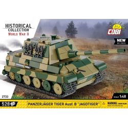 COBI 2733 TIGER HUNTING TANK KẺ HỦY DIỆT 1:48 tỷ lệ 1:48 bộ đồ chơi xếp lắp ráp ghép mô hình Military Army PANZERJÄGER TIGER AUSF. B JAGDTIGER Quân Sự Bộ Đội 528 khối