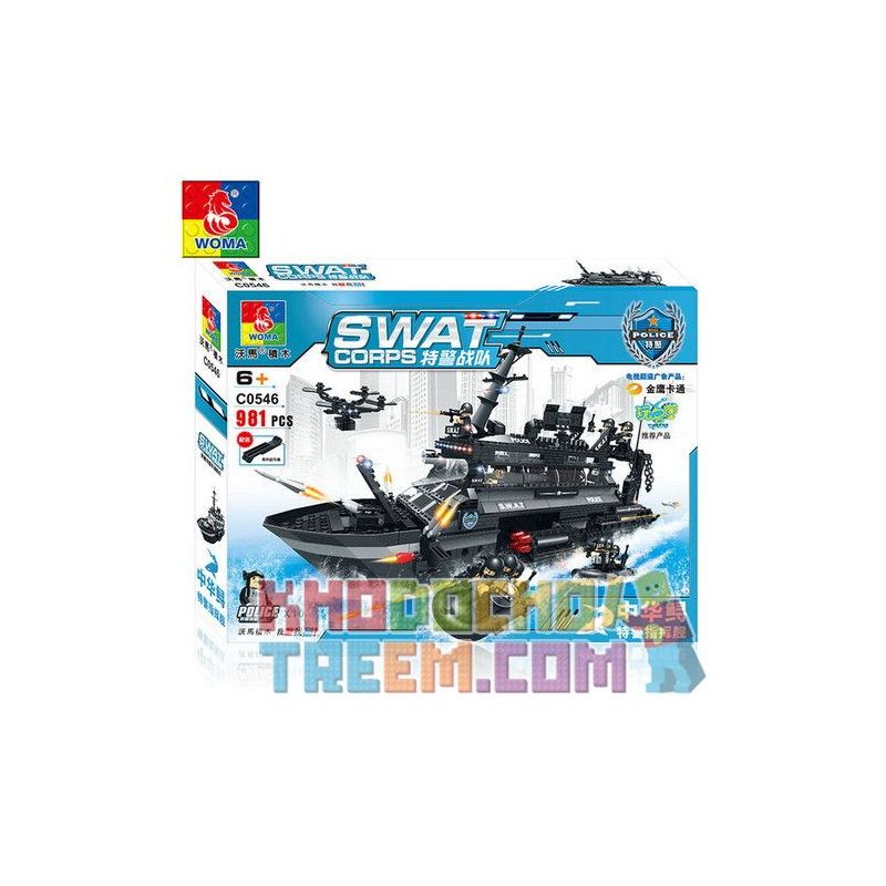 WOMA C0546 0546 Xếp hình kiểu  SWAT SPECIAL FORCE SWAT Battle Command Ship Tàu Chỉ Huy Đánh Trận Của Lực Lượng đặc Nhiệm 981 khối
