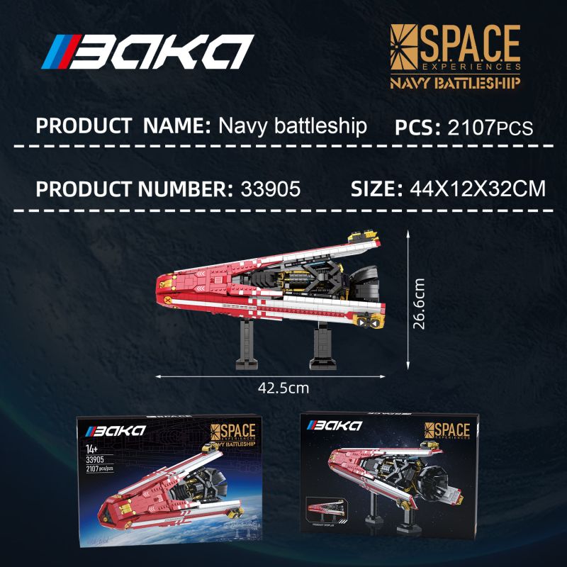 BAKA TECHNOLOGY 33905 BẦU TRỜI RỘNG LỚN CÁC TRẬN CHIẾN HẢI QUÂN-IIP bộ đồ chơi xếp lắp ráp ghép mô hình Movie & Game Phim Và Trò Chơi 2107 khối