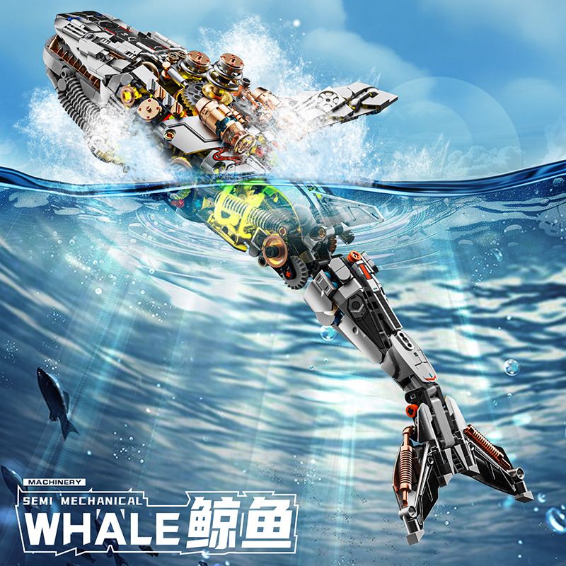 BEAUTY AND 13059 CÁ VOI CƠ HỌC bộ đồ chơi xếp lắp ráp ghép mô hình Technic SEMI MECHANICAL WHALE Kỹ Thuật Công Nghệ Cao Mô Hình Phương Tiện 1388 khối