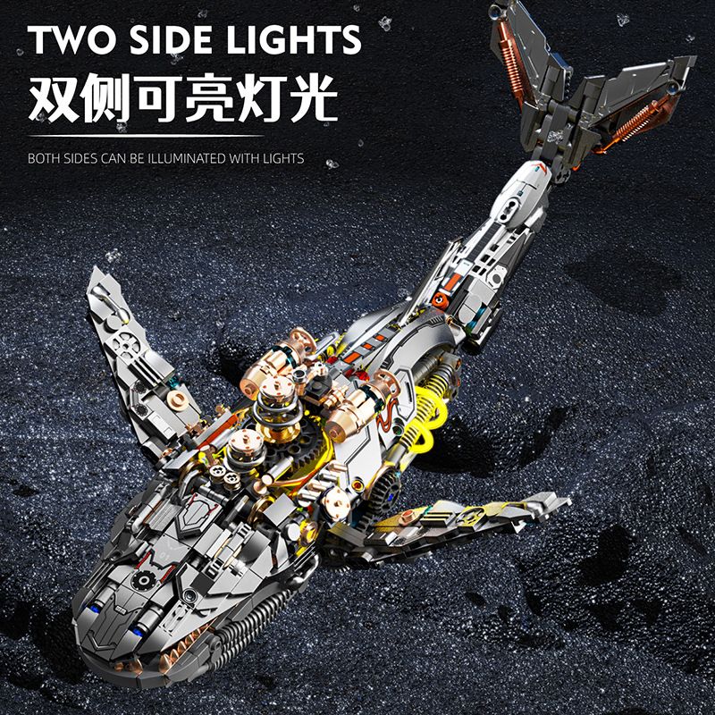 BEAUTY AND 13059 CÁ VOI CƠ HỌC bộ đồ chơi xếp lắp ráp ghép mô hình Technic SEMI MECHANICAL WHALE Kỹ Thuật Công Nghệ Cao Mô Hình Phương Tiện 1388 khối