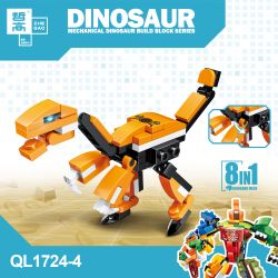 ZHEGAO QL1724 1724 KHỦNG LONG TÁM TRONG MỘT MECHA bộ đồ chơi xếp lắp ráp ghép mô hình
