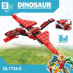 ZHEGAO QL1724 1724 KHỦNG LONG TÁM TRONG MỘT MECHA bộ đồ chơi xếp lắp ráp ghép mô hình