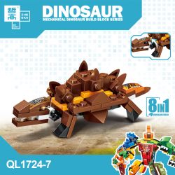 ZHEGAO QL1724 1724 KHỦNG LONG TÁM TRONG MỘT MECHA bộ đồ chơi xếp lắp ráp ghép mô hình