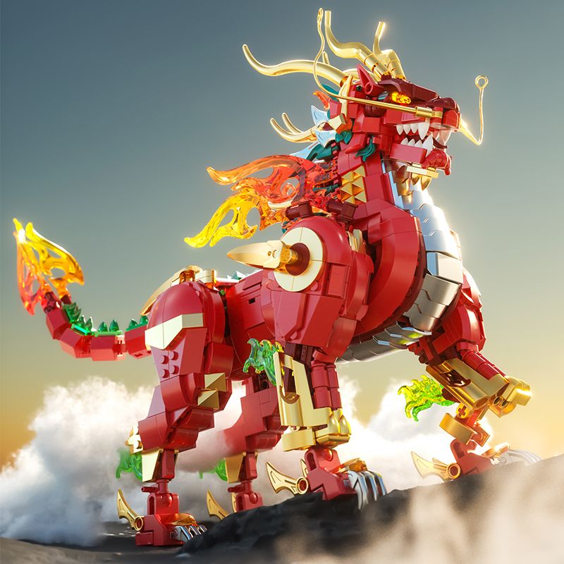 XINGYA EXCELLENT PRODUCTS 89143 QUÁI VẬT TỐT LÀNH QILIN bộ đồ chơi xếp lắp ráp ghép mô hình Creator Sáng Tạo 1386 khối