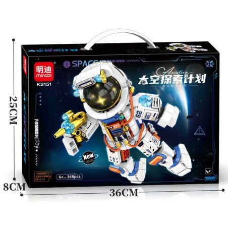 MINGDI LEIBAO K2151 2151 DỰ ÁN THĂM DÒ KHÔNG GIAN CÁC PHI HÀNH bộ đồ chơi xếp lắp ráp ghép mô hình 368 khối