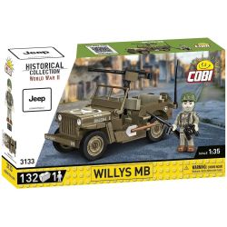 COBI 3133 WILLIS MB PHƯƠNG TIỆN QUÂN SỰ 1:35 tỷ lệ 1:35 bộ đồ chơi xếp lắp ráp ghép mô hình Military Army WILLYS MB Quân Sự Bộ Đội 132 khối