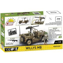 COBI 3133 WILLIS MB PHƯƠNG TIỆN QUÂN SỰ 1:35 tỷ lệ 1:35 bộ đồ chơi xếp lắp ráp ghép mô hình Military Army WILLYS MB Quân Sự Bộ Đội 132 khối