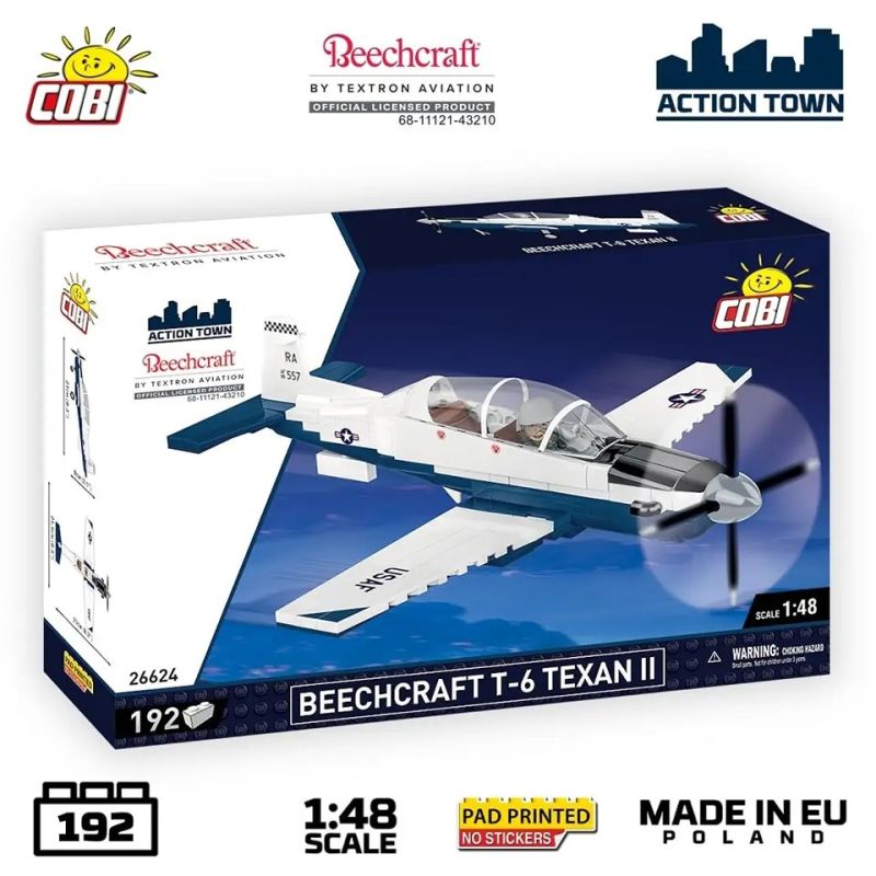 COBI 26625 26624 26626 BÃI BIỂN T-6 TEXAN II HUẤN LUYỆN VIÊN 1:48 tỷ lệ 1:48 bộ đồ chơi xếp lắp ráp ghép mô hình Military Army BEECHCRAFT T-6 TEXAN II Quân Sự Bộ Đội 192 khối