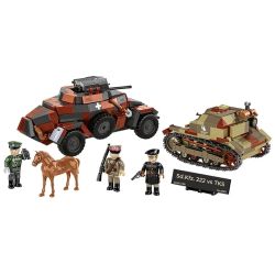 COBI 2656 SD.KFZ. 222 VS TKS 1:28 tỷ lệ 1:28 bộ đồ chơi xếp lắp ráp ghép mô hình Military Army SD.KFZ. 222 VS TKS - LIMITED EDITION Quân Sự Bộ Đội 824 khối