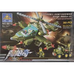 Bozhi 6610 MÁY BAY TRỰC THĂNG VŨ TRANG APACHE bộ đồ chơi xếp lắp ráp ghép mô hình Military Army Quân Sự Bộ Đội 360 khối