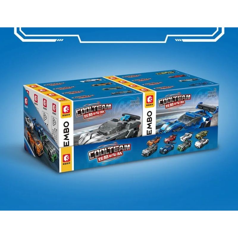 SEMBO 714380 HẠM ĐỘI MÁT MẺ LIGHTNING SAO BĂNG bộ đồ chơi xếp lắp ráp ghép mô hình Racers Đua Tốc Độ