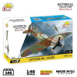 COBI 5868 SPITFIRE MK N3200 1:48 tỷ lệ 1:48 bộ đồ chơi xếp lắp ráp ghép mô hình Military Army Quân Sự Bộ Đội 146 khối
