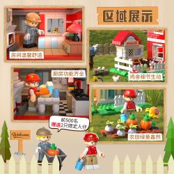 IAMBRICK 40202 TRANG TRẠI COTTAGE bộ đồ chơi xếp lắp ráp ghép mô hình City RANCH COTTAGE Thành Phố 1268 khối