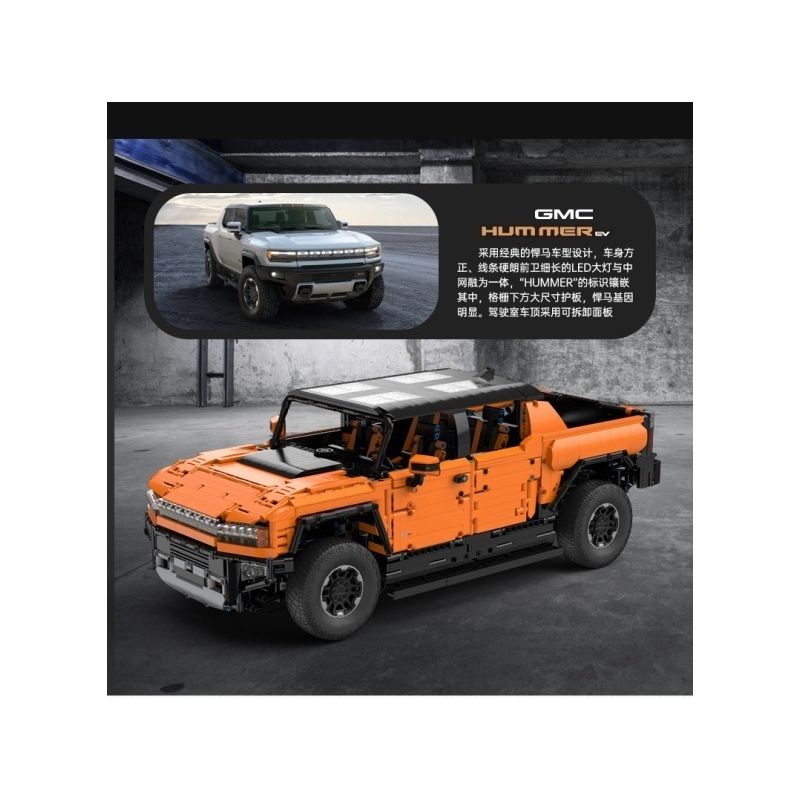 RASTAR 93600 93610 HUMMER EV ELECTRIC PICKUP tỷ lệ 1:10 bộ đồ chơi xếp lắp ráp ghép mô hình Technic HUMMER EV PICKUP Kỹ Thuật Công Nghệ Cao Mô Hình Phương Tiện 3756 khối