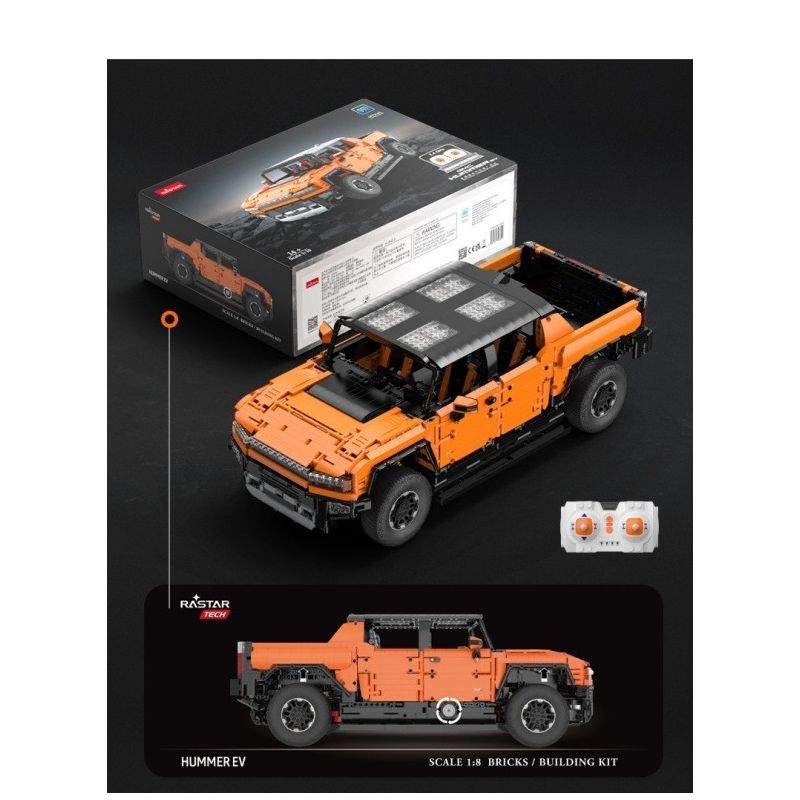 RASTAR 93600 93610 HUMMER EV ELECTRIC PICKUP tỷ lệ 1:10 bộ đồ chơi xếp lắp ráp ghép mô hình Technic HUMMER EV PICKUP Kỹ Thuật Công Nghệ Cao Mô Hình Phương Tiện 3756 khối