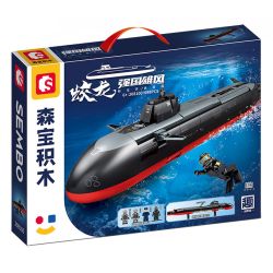 SEMBO 208100 ĐẤT NƯỚC HÙNG MẠNH TÀU NGẦM DRAGON ASSAULT bộ đồ chơi xếp lắp ráp ghép mô hình Military Army Quân Sự Bộ Đội 698 khối