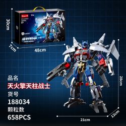WANGAO 188034 TRANSFORMED MECHA SKY FIRE WARRIOR bộ đồ chơi xếp lắp ráp ghép mô hình Movie & Game Phim Và Trò Chơi 658 khối
