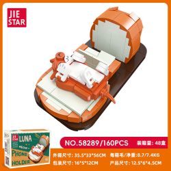 JIESTAR 58289 NGƯỜI GIỮ ĐIỆN THOẠI DI ĐỘNG MÈO DỄ THƯƠNG LUNA bộ đồ chơi xếp lắp ráp ghép mô hình 160 khối