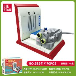 JIESTAR 58291 NGƯỜI GIỮ ĐIỆN THOẠI DI ĐỘNG MÈO DỄ THƯƠNG BELLA CAT THÍCH ĐỌC SÁCH bộ đồ chơi xếp lắp ráp ghép mô hình 170 khối