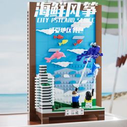 GOQI GQ-3058 3058 GQ3058 LỄ HỘI DIỀU HẢI SẢN CHAIOU bộ đồ chơi xếp lắp ráp ghép mô hình Creator CITY PSTCARD SERIEC Sáng Tạo 612 khối