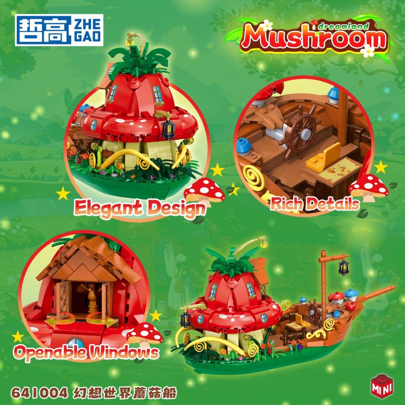 ZHEGAO 641004 THẾ GIỚI PANDORA THUYỀN NẤM bộ đồ chơi xếp lắp ráp ghép mô hình 998 khối