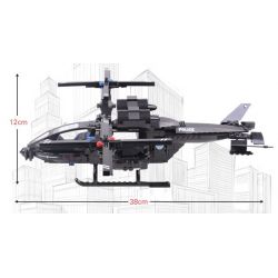 WOMA C0531 0531 Xếp hình kiểu  SWAT SPECIAL FORCE SWAT Falcon Armed Helicopter Trực Thăng Tấn Công Của Lực Lượng đặc Nhiệm 542 khối