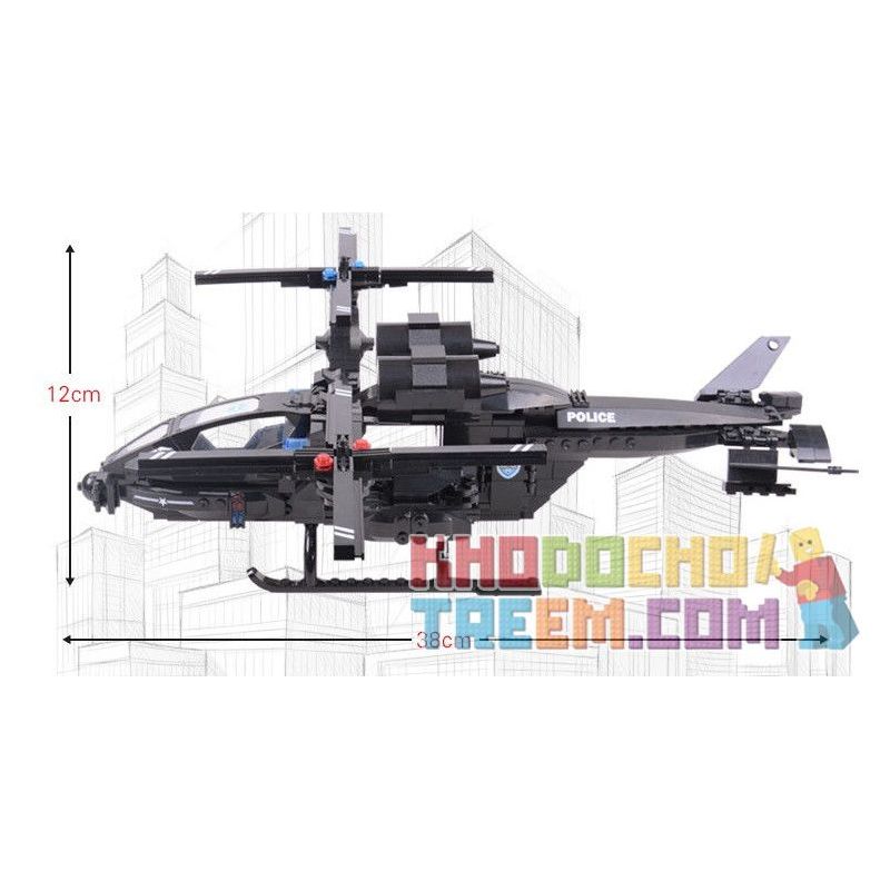 WOMA C0531 0531 Xếp hình kiểu  SWAT SPECIAL FORCE SWAT Falcon Armed Helicopter Trực Thăng Tấn Công Của Lực Lượng đặc Nhiệm 542 khối