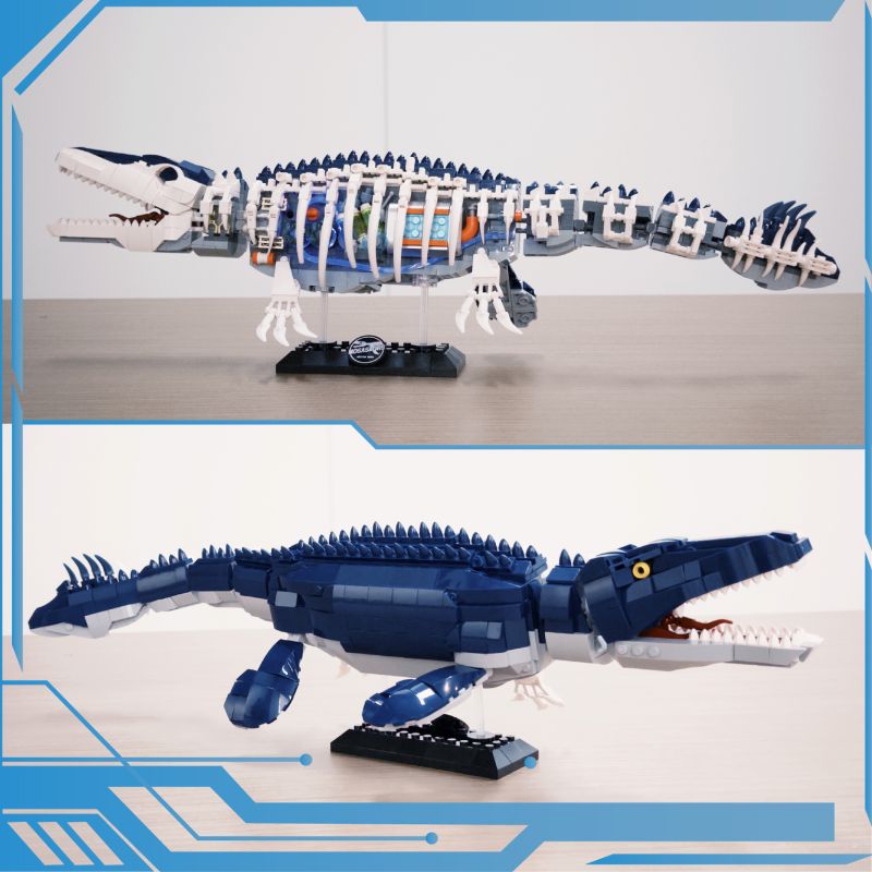 IAMBRICK 30603 MOSAUR CƠ HỌC bộ đồ chơi xếp lắp ráp ghép mô hình MECHA DINO MOSASAURUS 1026 khối