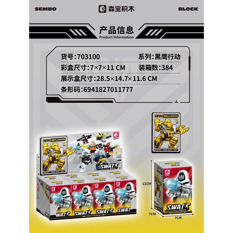 SEMBO 703100 BLACK HAWK ACTION 8 MÔ HÌNH bộ đồ chơi xếp lắp ráp ghép mô hình City Thành Phố