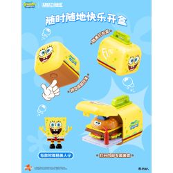 AREA-X AB0076 0076 SPONGEBOB BEACHBURG FOOD EXPRESS BLIND HỘP bộ đồ chơi xếp lắp ráp ghép mô hình Movie & Game BIKINI BOTTOM DELICACY Phim Và Trò Chơi
