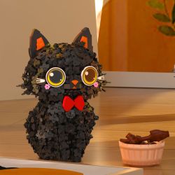 ZHEGAO 662036 KITTEN HOA MÀU ĐEN bộ đồ chơi xếp lắp ráp ghép mô hình BLOSSOM PUSS! 1651 khối