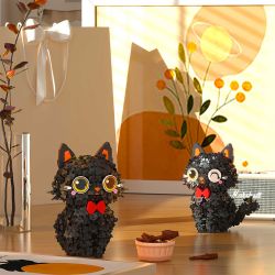ZHEGAO 662036 KITTEN HOA MÀU ĐEN bộ đồ chơi xếp lắp ráp ghép mô hình BLOSSOM PUSS! 1651 khối