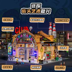LUMIBRICKS FUNWHOLE F9068 9068 STREET NHÀ MÁY GẠCH ÂM NHẠC LIVEHOUSE bộ đồ chơi xếp lắp ráp ghép mô hình Creator MUSIC FACTORY LIVEHOUSE Sáng Tạo 2654 khối