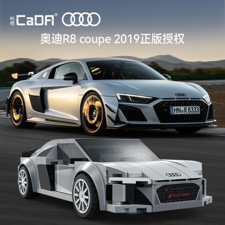 CADA DOUBLEE C55027 55027 AUDI R8 COUPE 2019 XE THỂ THAO tỷ lệ 1:24 bộ đồ chơi xếp lắp ráp ghép mô hình Speed Champions Racing Cars Đua Xe Công Thức 199 khối