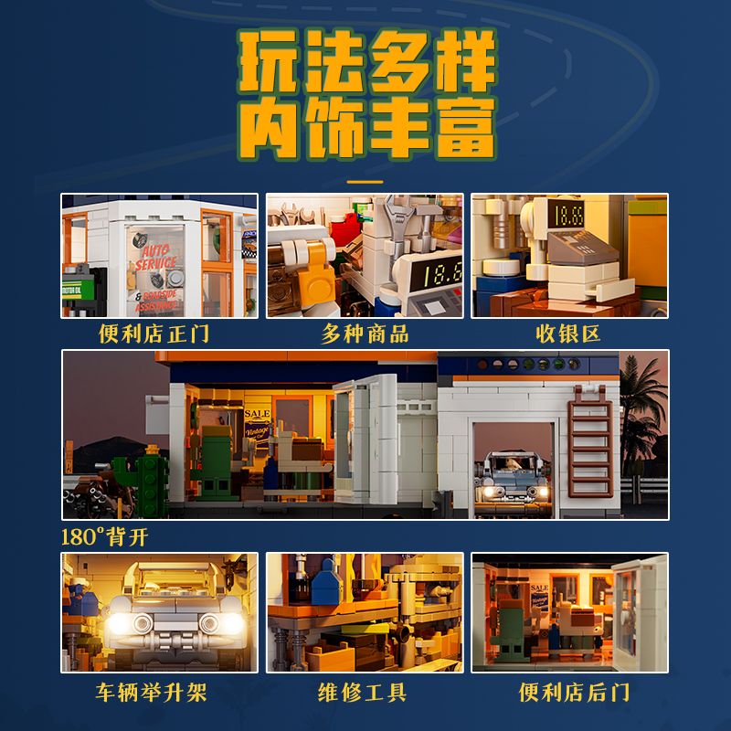 LUMIBRICKS FUNWHOLE F9065 9065 CHUYẾN ĐI ĐƯỜNG TRẠM XĂNG CAO TỐC bộ đồ chơi xếp lắp ráp ghép mô hình Creator Sáng Tạo 1608 khối LUMIBRICKS FUNWHOLE F9065 9065 CHUYẾN ĐI ĐƯỜNG TRẠM XĂNG CAO TỐC bộ đồ chơi xếp lắp ráp ghép mô hình Creator Sáng Tạo 1608 khối