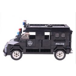 WOMA C0535 0535 Xếp hình kiểu  SWAT SPECIAL FORCE SWAT Boat Car Ô Tô Kéo Xuồng Của Lính đặc Nhiệm 738 khối