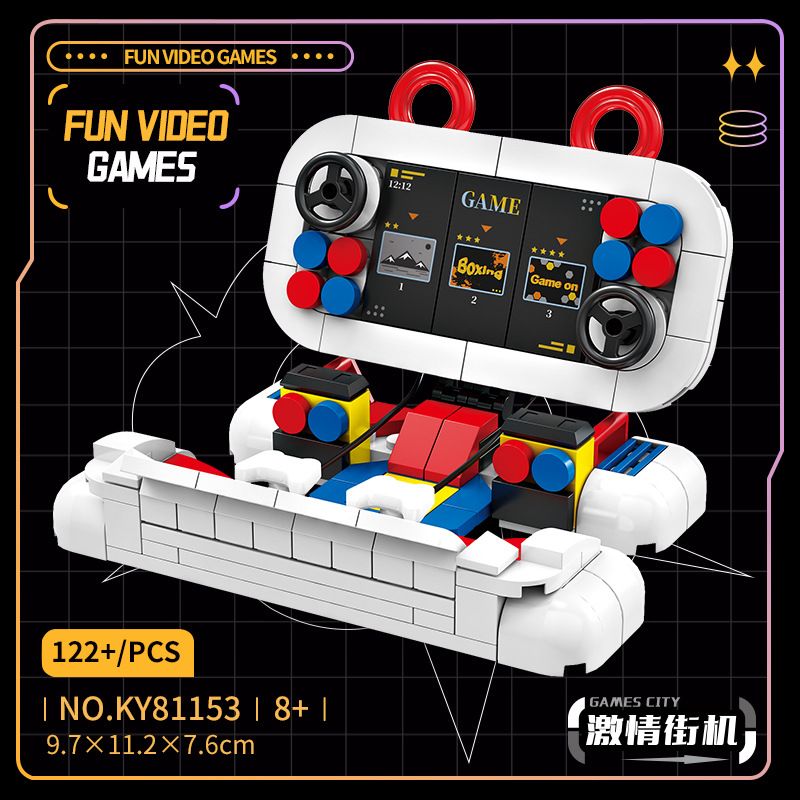 Kazi KY81153 81153 MÔ HÌNH TRÒ CHƠI VIDEO NÓNG BỎNG THÀNH PHỐ 6 bộ đồ chơi xếp lắp ráp ghép mô hình FUN VIDEO GAMES 707 khối