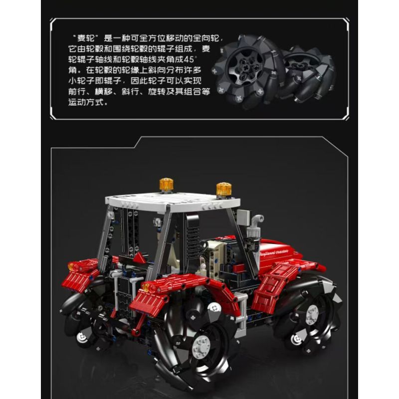 MouldKing 18037 Mould King 18037 MÁY KÉO BÁNH XE bộ đồ chơi xếp lắp ráp ghép mô hình Technic WHEELED TRACTOR Kỹ Thuật Công Nghệ Cao Mô Hình Phương Tiện 1392 khối