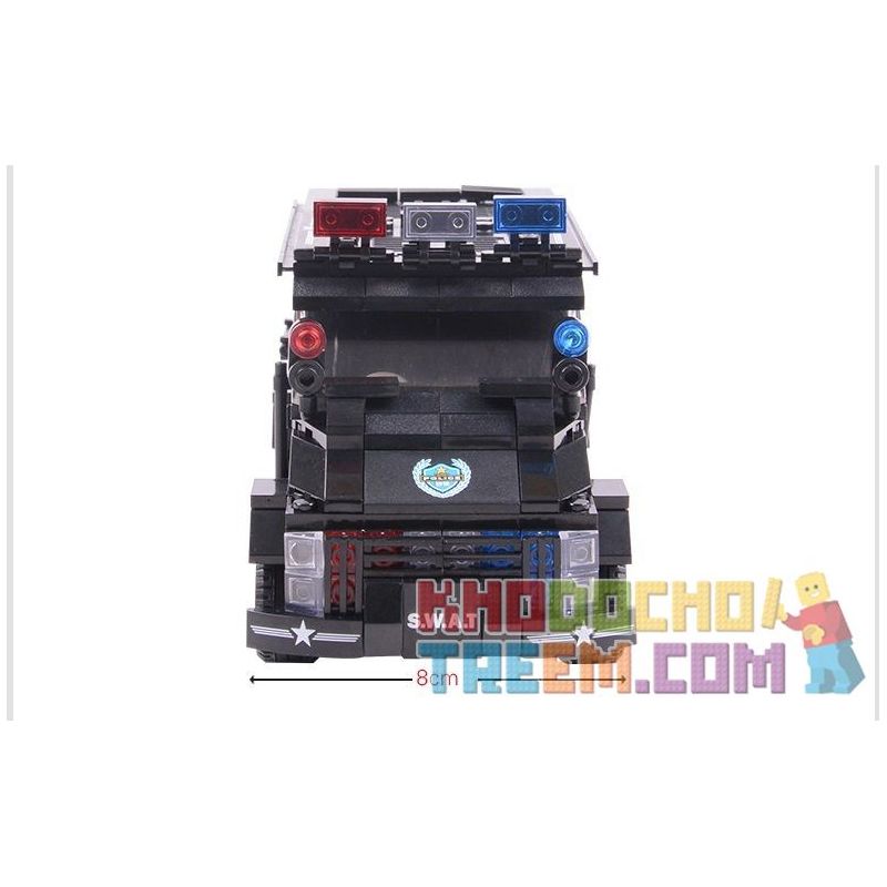 WOMA C0535 0535 Xếp hình kiểu  SWAT SPECIAL FORCE SWAT Boat Car Ô Tô Kéo Xuồng Của Lính đặc Nhiệm 738 khối