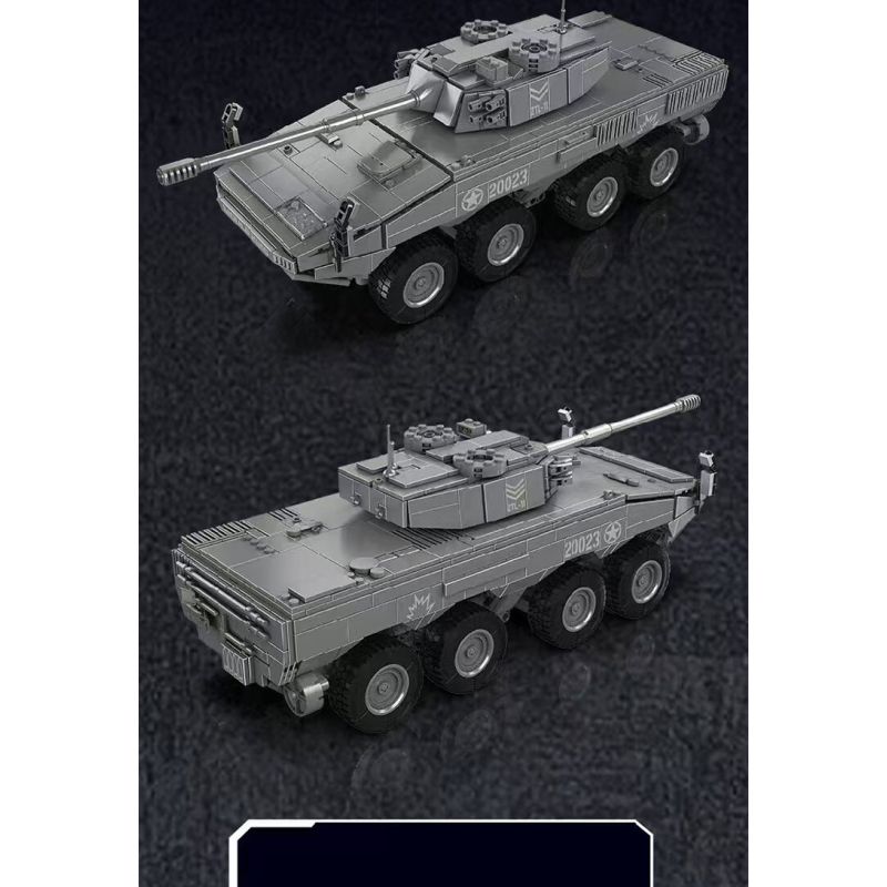 MouldKing 20023 Mould King 20023 XE TẤN CÔNG ZTL-11 CÓ BÁNH bộ đồ chơi xếp lắp ráp ghép mô hình Military Army ZTL-11 WHEELED ASSAULT VEHICLE Quân Sự Bộ Đội 1293 khối