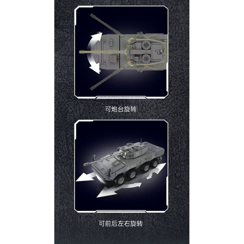 MouldKing 20023 Mould King 20023 XE TẤN CÔNG ZTL-11 CÓ BÁNH bộ đồ chơi xếp lắp ráp ghép mô hình Military Army ZTL-11 WHEELED ASSAULT VEHICLE Quân Sự Bộ Đội 1293 khối