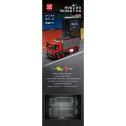 MouldKing 24069 Mould King 24069 MINI WORLD XE TẢI CONTAINER bộ đồ chơi xếp lắp ráp ghép mô hình Creator RED CONTAINER TRUCK Sáng Tạo 630 khối