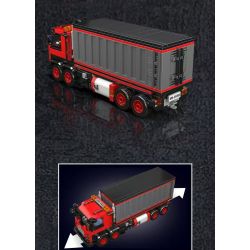 MouldKing 24069 Mould King 24069 MINI WORLD XE TẢI CONTAINER bộ đồ chơi xếp lắp ráp ghép mô hình Creator RED CONTAINER TRUCK Sáng Tạo 630 khối