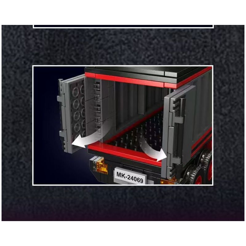 MouldKing 24069 Mould King 24069 MINI WORLD XE TẢI CONTAINER bộ đồ chơi xếp lắp ráp ghép mô hình Creator RED CONTAINER TRUCK Sáng Tạo 630 khối