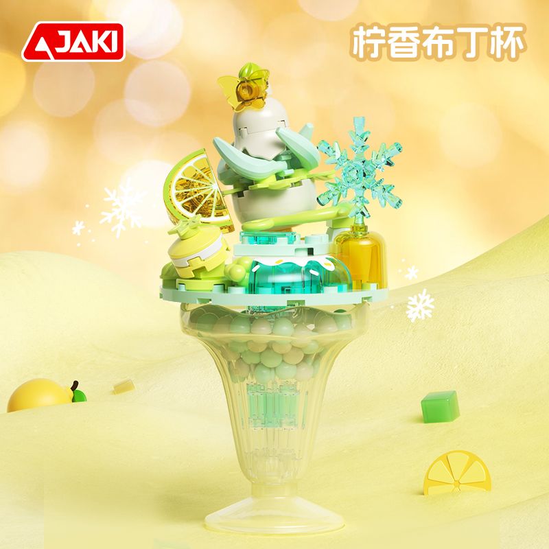 JAKI MK009 CÚP KEM DOPAMINE bộ đồ chơi xếp lắp ráp ghép mô hình LEMON PUDDING CUP