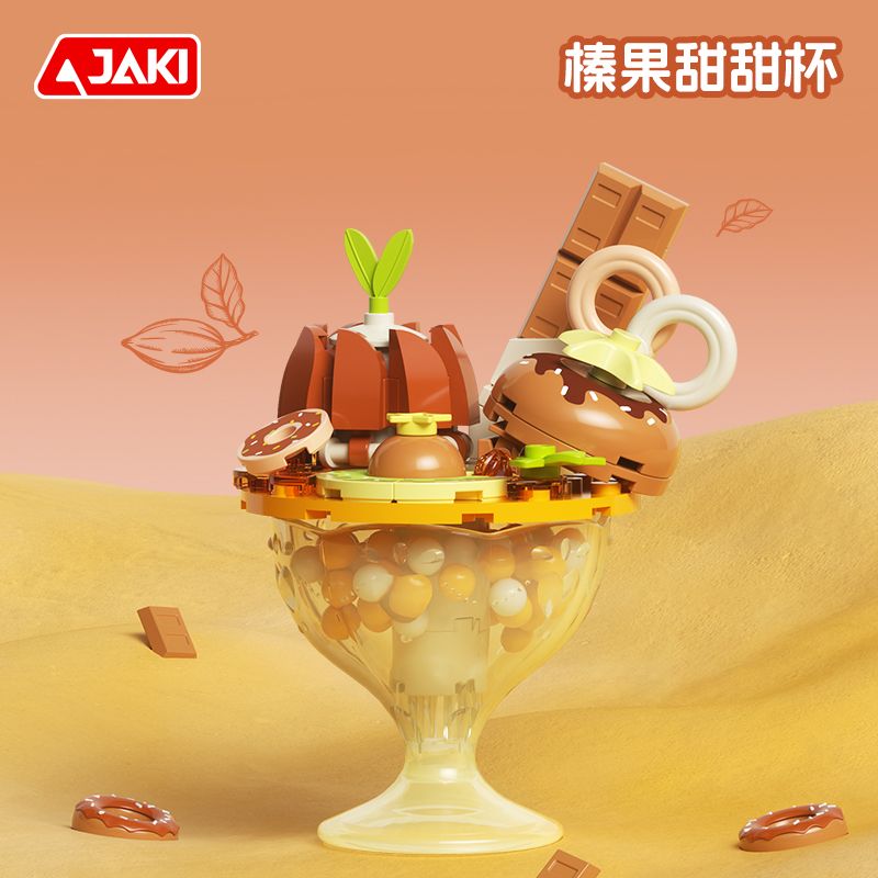 JAKI MK010 CÚP KEM DOPAMINE HAZELNUT SWEET CUP bộ đồ chơi xếp lắp ráp ghép mô hình HAZELNUT DONUT CUP