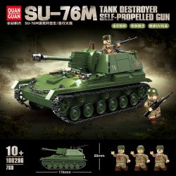 QuanGuan 100296 Quan Guan 100296 SU-76M TANK KẺ HỦY DIỆT TỰ HÀNH PHÁO bộ đồ chơi xếp lắp ráp ghép mô hình Military Army SU-76M TANK DESTROYER SELF-PROPELLED GUN Quân Sự Bộ Đội 769 khối