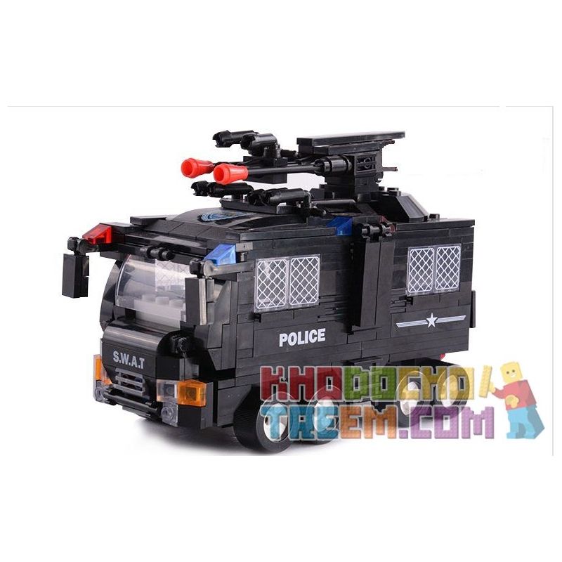 WOMA C0532 0532 Xếp hình kiểu  SWAT SPECIAL FORCE SWAT Team Force Trực Thăng Phối Hợp Xe Chở Lính đặc Nhiệm 593 khối